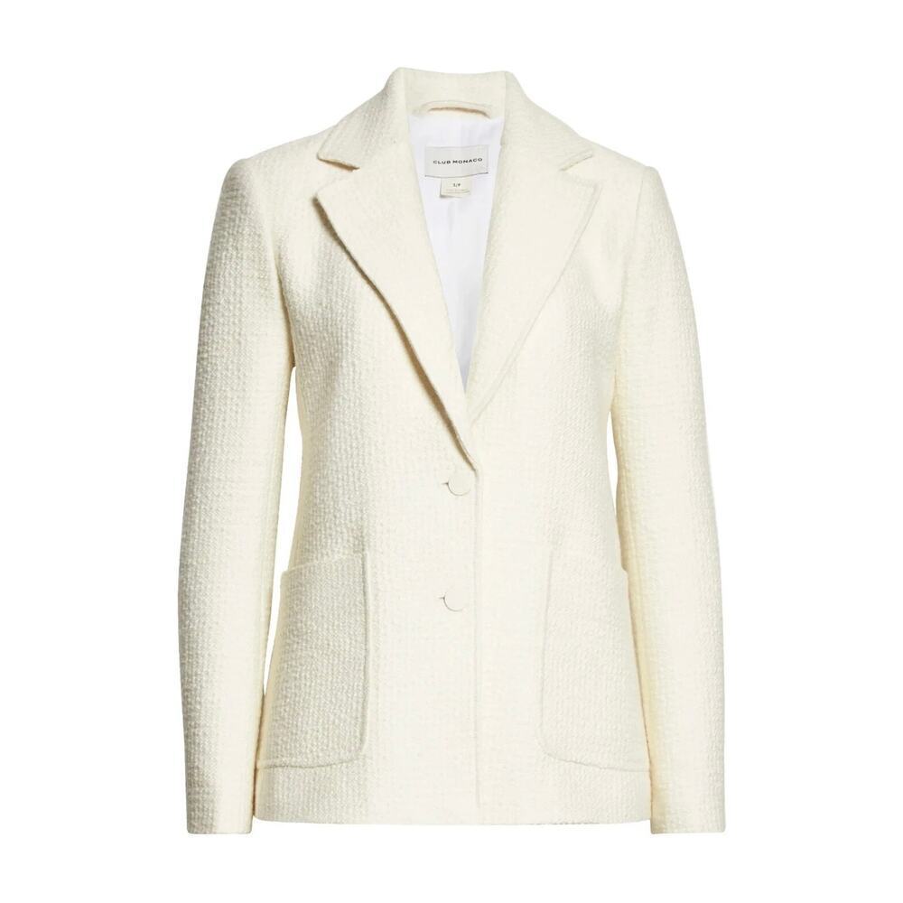 CLUB MONOCO textured tweed classic wool blend cream blazer size L